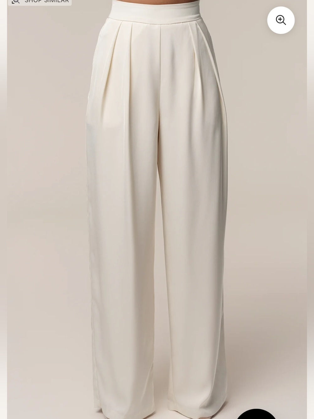 JLUXLABEL Candice: High-Waist Wide Leg Pants in Buttercream
